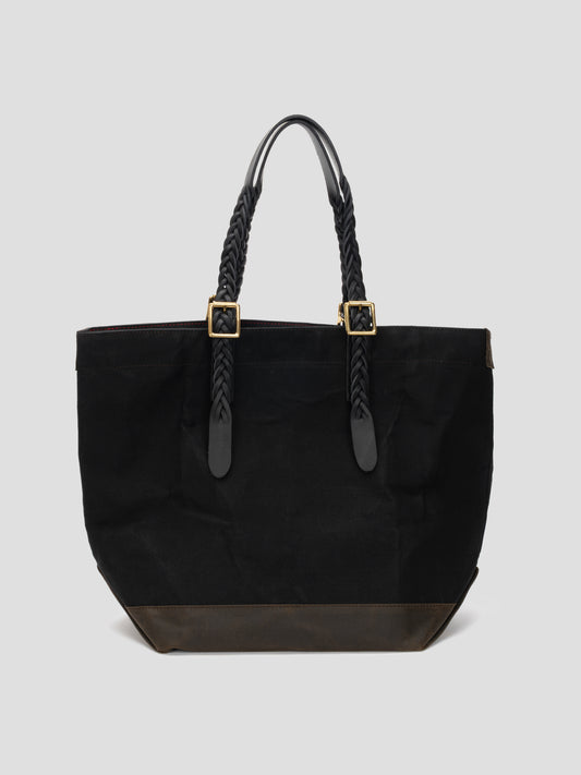 tote bag 01 leather oilskin black