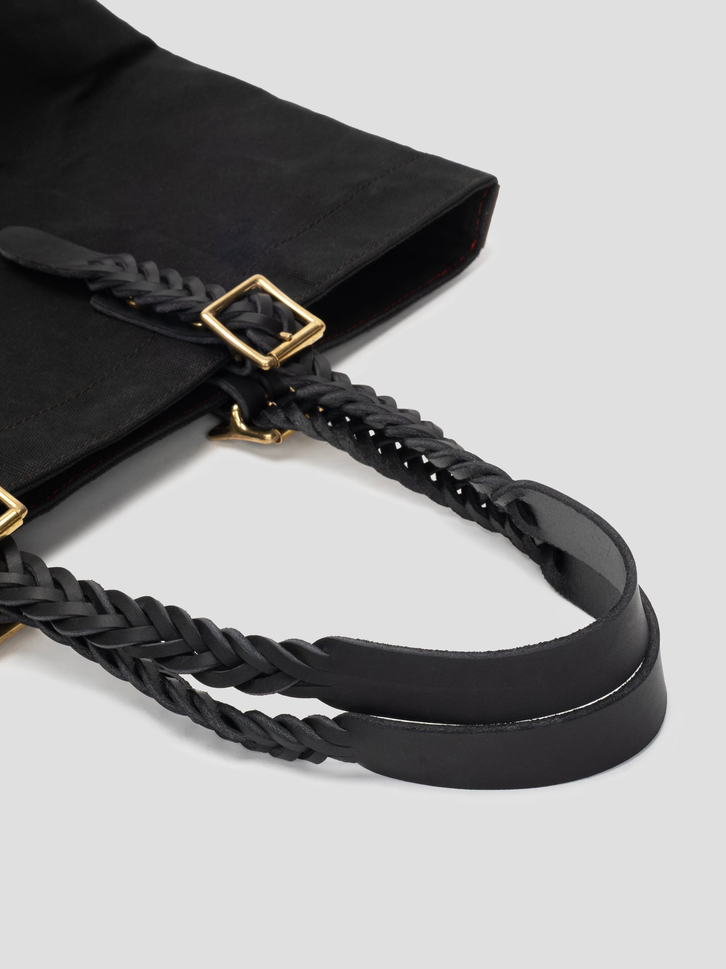 tote bag 01 leather oilskin black