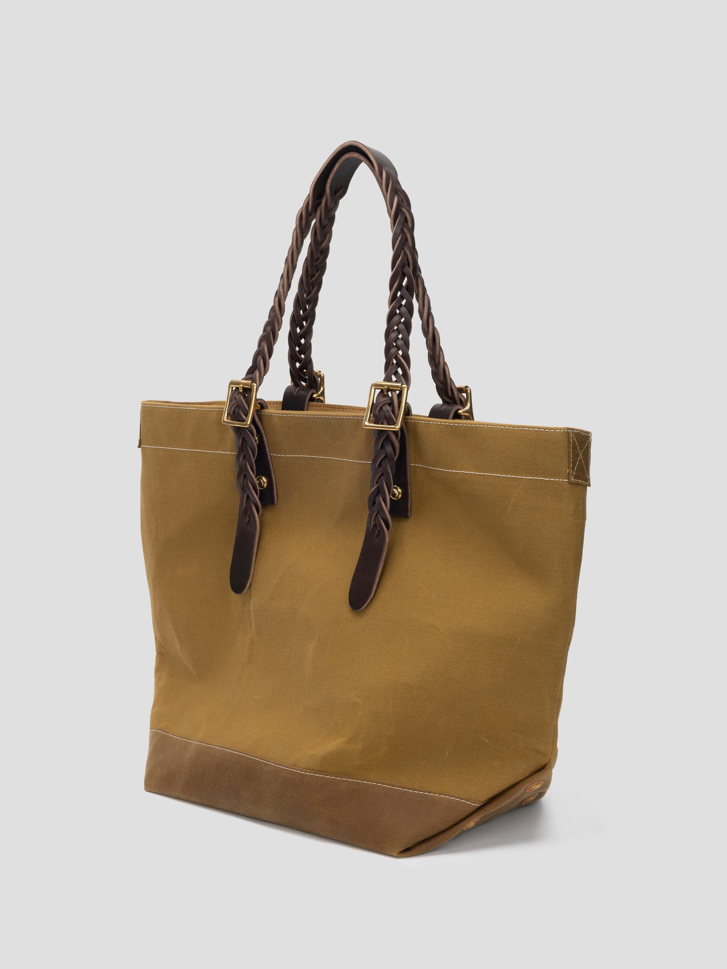 tote bag 01 leather oilskin olive drab